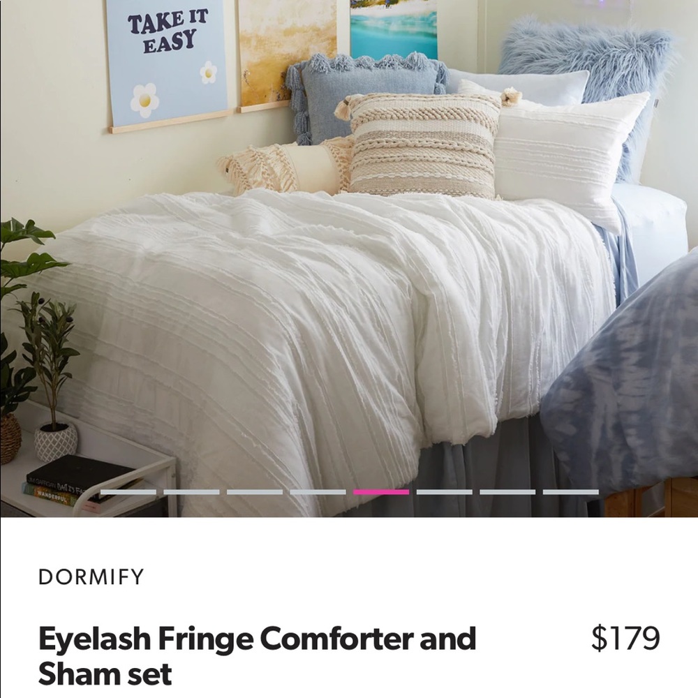 Eyelash fringe comforter twin xl dormify